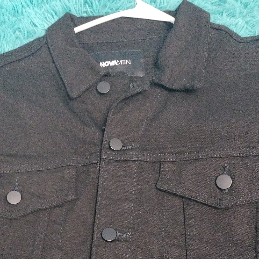 Fashion Nova Men Black Denim Jacket